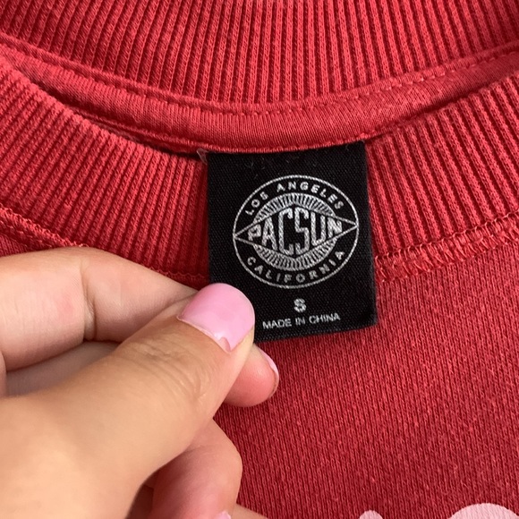 pacsun red crew neck women’s size small - Picture 2 of 4